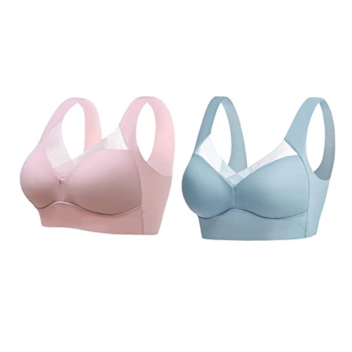 Wmbra BH, Wmbra Haltungskorrektur BH, Haltungskorrektur BH Damen Wmbra, Wmbra BH Für Seniorinnen Push Up, Wmbra Bügelloser BH, Wmbra Büstenhalter, Wmbra Lymph Pflege Turmalinfaser BH (2 Colors E,3XL) von Sovtay