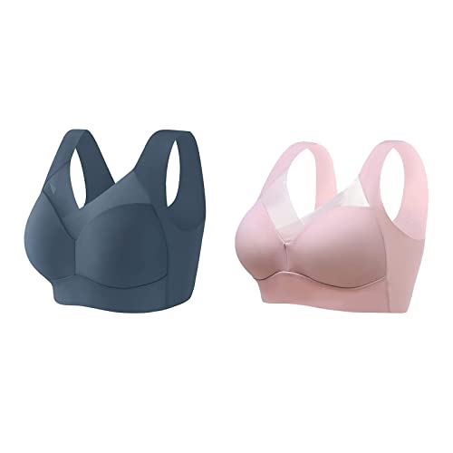 Wmbra BH, Wmbra Haltungskorrektur BH, Haltungskorrektur BH Damen Wmbra, Wmbra BH Für Seniorinnen Push Up, Wmbra Bügelloser BH, Wmbra Büstenhalter, Wmbra Lymph Pflege Turmalinfaser BH (2 Colors D,L) von Sovtay