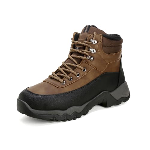 Bergschuhe Trekkingschuhe Herren Winter, Warm Gefüttert Winterschuhe, Winterstiefel Bequem Wasserdicht Wanderschuhe Schneestiefel Outdoor, Barfuss Schuhe Männer Traillaufschuhe von Sowdus