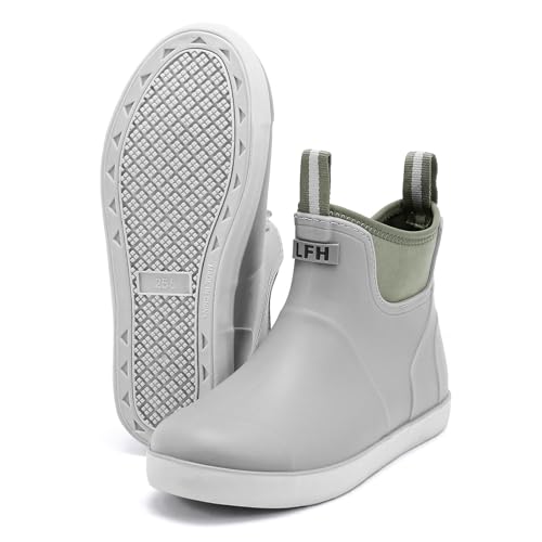 Sowdus Gummistiefel Herren Gefütterte, Original Grundlegend Wasserdicht Atmungsaktiv Stiefeletten, Anti-Rutsch Mode PVC Chelsea-Stiefel, Gummistiefel Herren von Sowdus