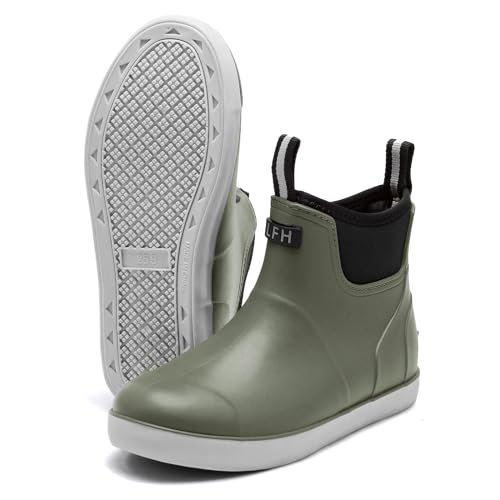 Sowdus Gummistiefel Herren Gefütterte, Original Grundlegend Wasserdicht Atmungsaktiv Stiefeletten, Anti-Rutsch Mode PVC Chelsea-Stiefel, Gummistiefel Herren von Sowdus