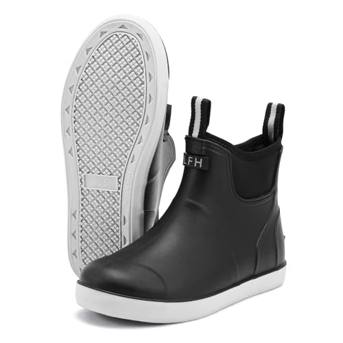 Sowdus Gummistiefel Herren Gefütterte, Original Grundlegend Wasserdicht Atmungsaktiv Stiefeletten, Anti-Rutsch Mode PVC Chelsea-Stiefel, Gummistiefel Herren von Sowdus