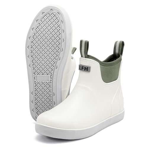 Sowdus Gummistiefel Herren Gefütterte, Original Grundlegend Wasserdicht Atmungsaktiv Stiefeletten, Anti-Rutsch Mode PVC Chelsea-Stiefel, Gummistiefel Herren von Sowdus