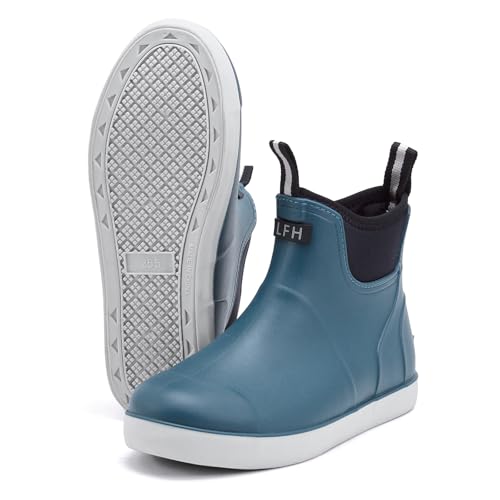 Sowdus Gummistiefel Herren Gefütterte, Original Grundlegend Wasserdicht Atmungsaktiv Stiefeletten, Anti-Rutsch Mode PVC Chelsea-Stiefel, Gummistiefel Herren von Sowdus