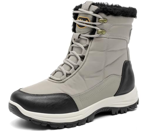 Sowdus Winterstiefel Herren Barfußschuhe Schneestiefel Warm Gefüttert Wasserdicht Winterschuhe Boots Wanderschuhe Outdoor, Männer Traillaufschuhe von Sowdus
