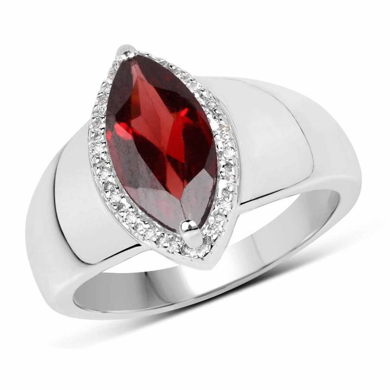 2.06 Karat Echter Granat Und Weißer Topas .925 Sterling Silber Ring 2.06 Karat Echter Granat Und Weißer Topas .925 Sterling Silber Ring von Sowfinds