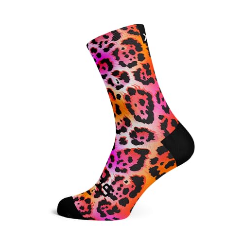 Sox Footwear Bright Pink Leopard Pink Crew Socks (Medium) von Sox Footwear