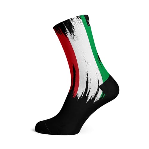 Sox Footwear Italy Flag Splash Black Crew Socks (Large) von Sox Footwear
