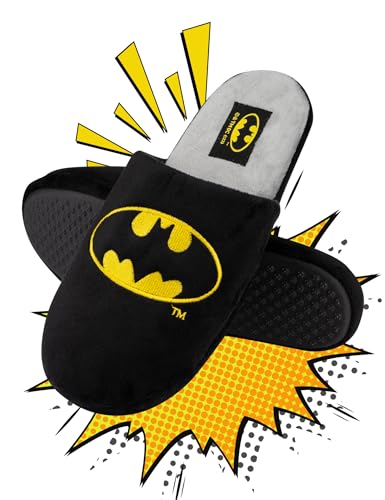 soxo DC Comics The Batman Superman Hausschuhe Herren Cozy Slipper Lustig Pantoletten 41-42 Batman Hausschuhe von soxo