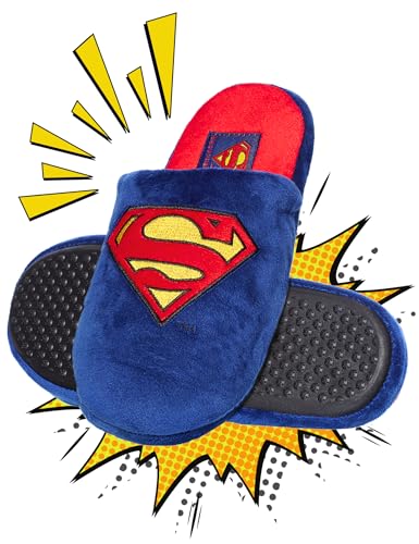 soxo DC Comics The Batman Superman Hausschuhe Herren Cozy Slipper Lustig Pantoletten 41-42 Superman Hausschuhe von soxo