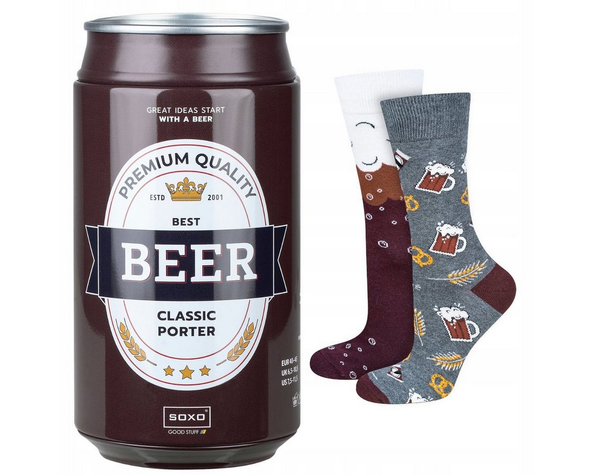 Soxo Socken Bier Geschenke Für Männer (Dose, Set) kuschelig weich von Soxo