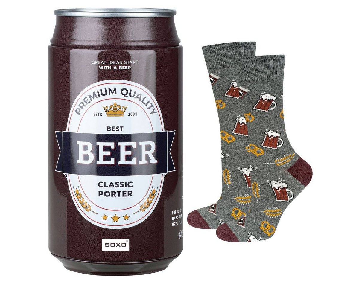 Soxo Socken Bier Geschenke Für Männer (Dose, Set) kuschelig weich von Soxo