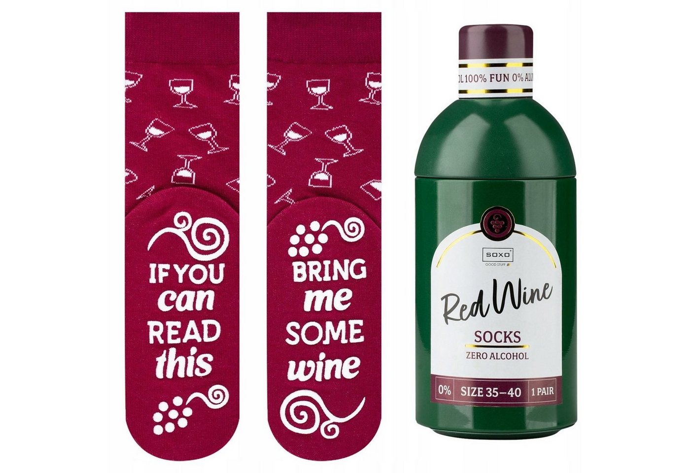 Soxo Socken Lustige Geschenke Für Frauen (Flasche, 1-Paar, Set) Bunte Socken Damen Getränke 35-40EU von Soxo