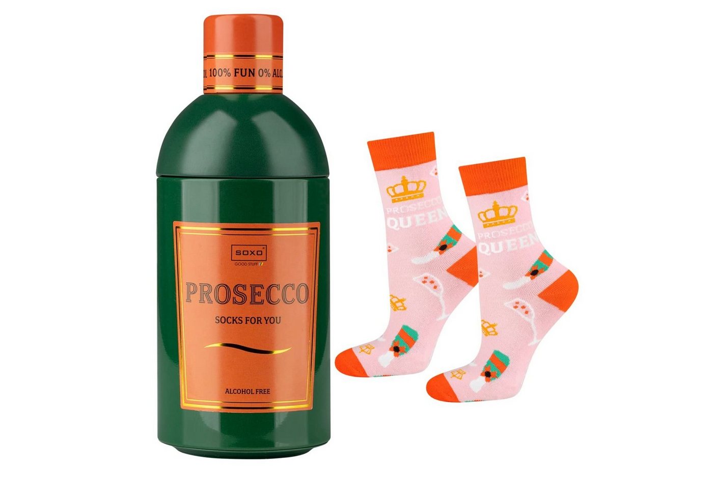 Soxo Socken Lustige Geschenke Für Frauen (Flasche, 1-Paar, Set) Bunte Socken Damen Getränke 35-40EU von Soxo