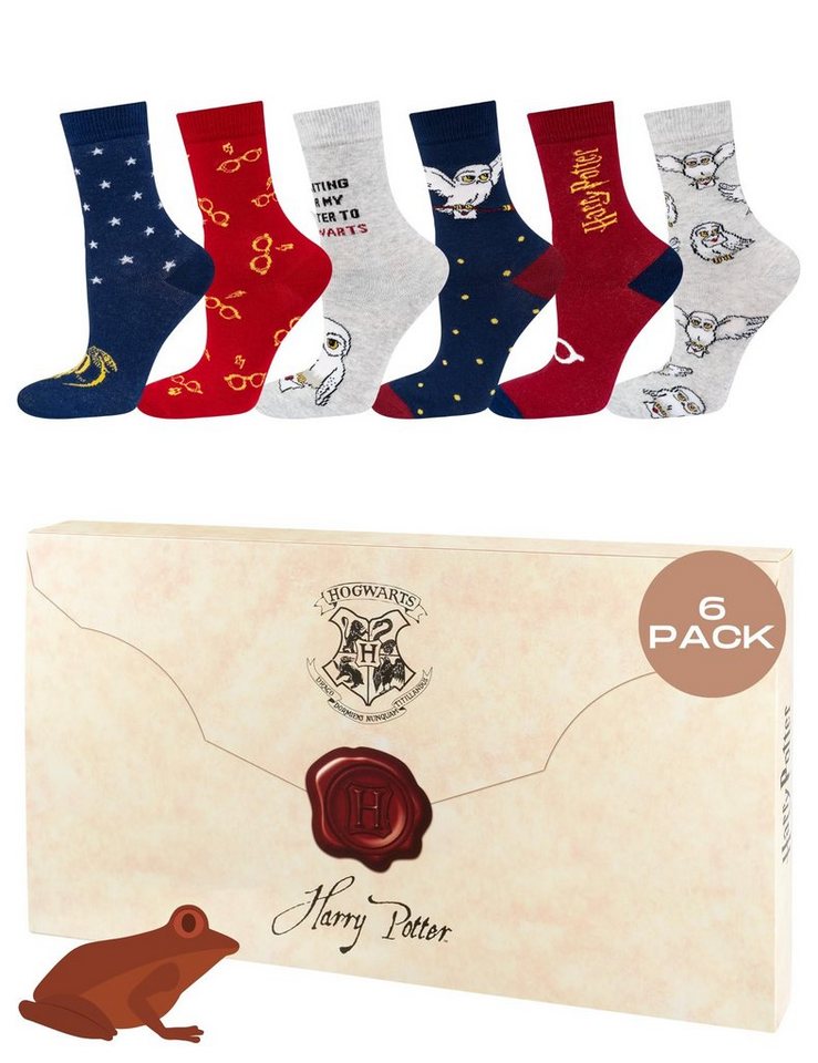 Soxo Socken Wizarding World Harry Potter Socken Herren Damen Geschenke 6 Paar (6 Paar) Harry Potter socken von Soxo