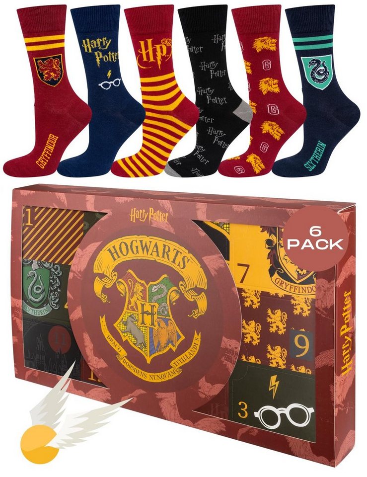 Soxo Socken Wizarding World Harry Potter Socken Herren Damen Geschenke 6 Paar (6 Paar) Harry Potter socken von Soxo