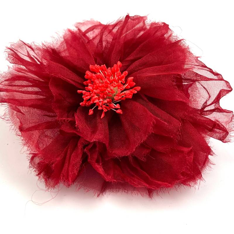 Brosche Aus Seidenorganza Farbe Rot Model Carmen Brosche Aus Seidenorganza Farbe Rot Model Carmen von SoyComoSoy
