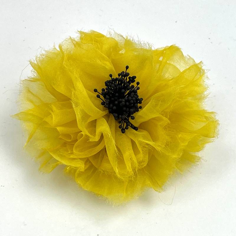 Brosche Aus Seidenorganza Farbe Zitrone Model Carmen von SoyComoSoy