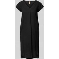 Soyaconcept Knielanges Kleid aus Leinen-Viskose-Mix Modell 'Ina' in Black, Größe XXL von Soyaconcept