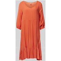 Soyaconcept Knielanges Kleid mit V-Ausschnitt Modell 'Radia' in Orange, Größe M von Soyaconcept