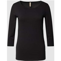 Soyaconcept Longsleeve mit 3/4-Arm im unifarbenen Design Modell 'Pylle' in Black, Größe XS von Soyaconcept