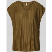 Soyaconcept Regular Fit Blusenshirt mit V-Ausschnitt Modell 'KIRIT' in Khaki, Größe XS von Soyaconcept