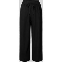 Soyaconcept Straight Leg Leinenhose mit Tunnelzug Modell 'Ina' in Black, Größe M von Soyaconcept