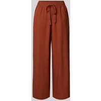 Soyaconcept Straight Leg Leinenhose mit Tunnelzug Modell 'Ina' in Rostrot, Größe L von Soyaconcept
