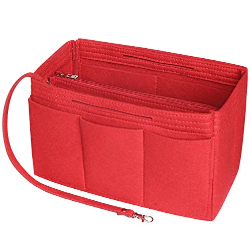SSoyizom Filz Handtasche Veranstalter einfügen, Tasche in Tasche Veranstalter einfügen Handtasche Liner, Tasche Veranstalter einfügen Fits Speedy 25-40, Neverfull (Rot ， groß) von Soyizom