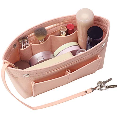 Soyizom Filz Handtasche Organizer Bag in Bag,Innentaschen für Handtaschen Organizer mit Schlüsselkette für Speedy Neverfull,8 Farben(Rosa,Groß) von Soyizom