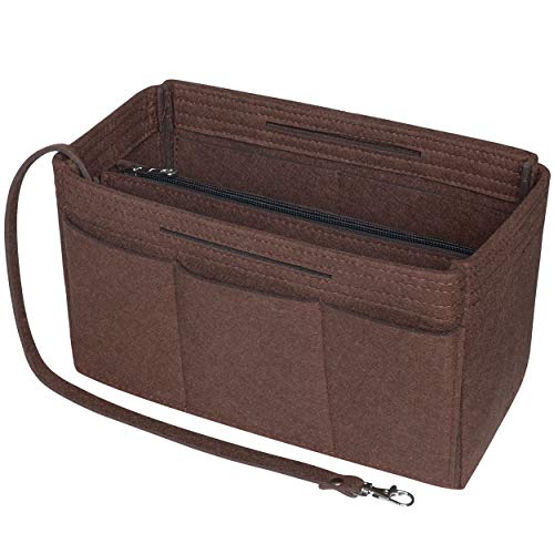 Soyizom Filz Tote Handtasche Handtasche Organizer 2in1 Tasche Tote Insert Bag in Tasche Handtasche Liner Tote Organizer Tasche Pouch (Kaffee (Medium) von Soyizom