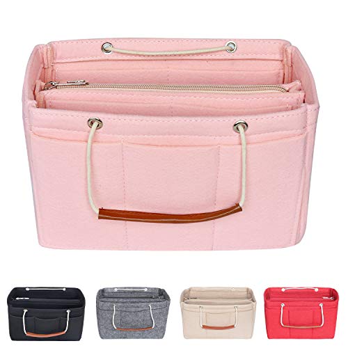 Soyizom Filztasche Organizer Insert Handtasche passt Speedy 30-40, Handtasche Organizer Insert für Tote mit Griffen Schlüsselbund(Medium, pink) von Soyizom