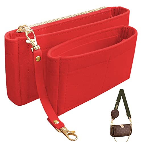 Soyizom Handtaschen-Organizer-Einsatz passt für mehrere Pochette-Zubehör-Taschen und Taschen, 2 Packungen in einem Set, Einsätze, Tragetasche, Organizer, Tasche innen, rot von Soyizom