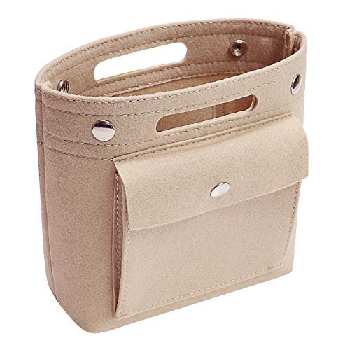 Soyizom Mini Organizer Filz Taschen Innentaschen Einkaufstasche Geldbörse Organisator einfügen für Speedy Neverfull NeoNoe BB,Beige von Soyizom