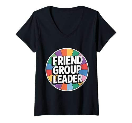 Damen Friend Group Leader Squad Extrovertierte Freundschaft |- T-Shirt mit V-Ausschnitt Damen Friend Group Leader Squad Extrovertierte Freundschaft |- T-Shirt mit V-Ausschnitt von Soziale extrovertierte Freundschaft