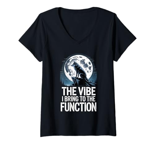 Damen The Vibe I Bring to The Function Party Stimmung sozial - T-Shirt mit V-Ausschnitt von Soziale extrovertierte Welle