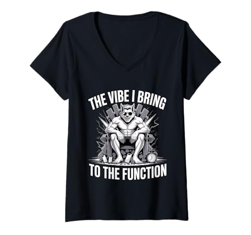 Damen The Vibe I Bring to The Function Party Stimmung sozial - T-Shirt mit V-Ausschnitt Damen The Vibe I Bring to The Function Party Stimmung sozial - T-Shirt mit V-Ausschnitt von Soziale extrovertierte Welle
