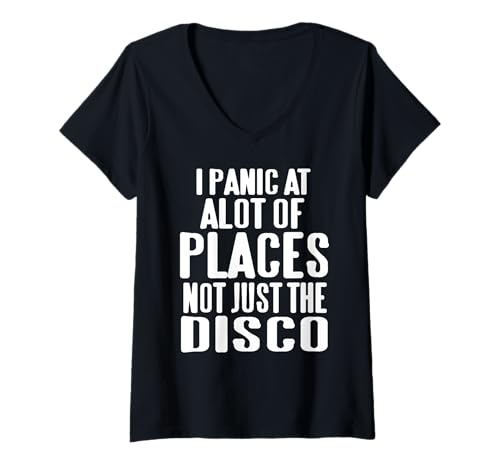 Damen Ich Denk Zu Viel Nicht Nur Auf Partys T-Shirt mit V-Ausschnitt Damen Ich Denk Zu Viel Nicht Nur Auf Partys T-Shirt mit V-Ausschnitt von Sozialer Stress Humor Introvertiert