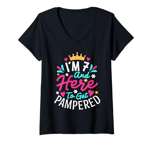 Damen Spa Geburtstagsparty Dekorationen Mitarbeiter to Get Spa Bday T-Shirt mit V-Ausschnitt von Spa Birthdy Party Clothing For Spa Squad & Spa Day