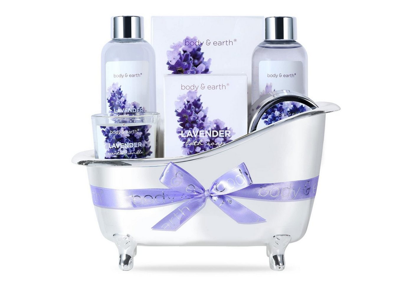 Spa luxetique Pflege-Geschenkset Lavendel Spa Wellness Set, 7-tlg., Beauty Set, Badeset Frauen Geschenk, Geburtstagsgeschenk für Frauen von Spa luxetique