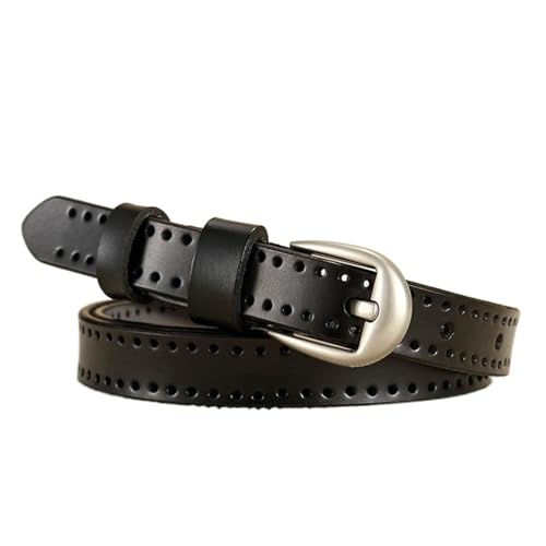 Damen 1.8 cm Leder Leder Gürtel klassisch dünn Gürtel, Schwarz, 115 cm von SpaRcz