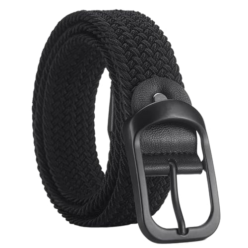 Damen 3.5 cm Nylon Weben Gürtel lässig elastisch Gürtel, Schwarz Schwarz, 100 cm von SpaRcz