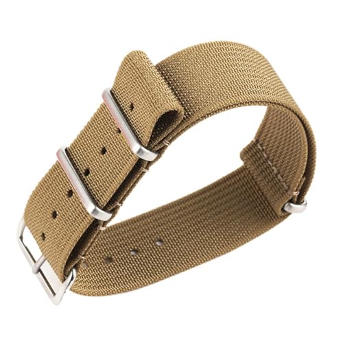 SpaRcz Armband Nylon gewebt Universal-Uhrenarmband weich Herren Damen Uhrenzubehör Canvas-Armband Stoffarmband, Khaki, 22mm von SpaRcz