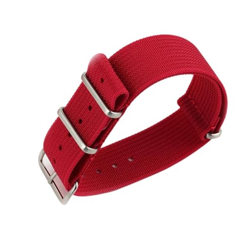 SpaRcz Armband Nylon gewebt Universal-Uhrenarmband weich Herren Damen Uhrenzubehör Canvas-Armband Stoffarmband, Rot, 22mm von SpaRcz