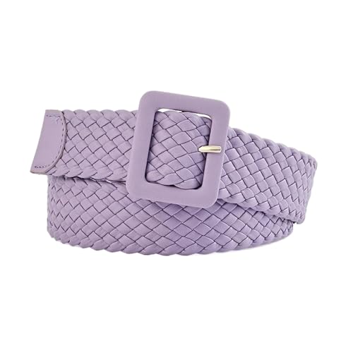 SpaRcz Damen 3.8 cm Kunstleder Weben Gürtel Mode Kleid Gürtel, Lavendel, 108 cm von SpaRcz