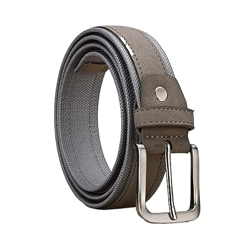 SpaRcz Herrens 3.4 cm Leder Mode Gürtel Lässig Jeans-Kleiderhose Gürtel, Grau 3,4 cm, 115 cm von SpaRcz