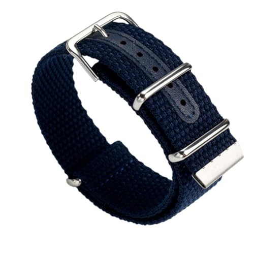 SpaRcz Uhrenarmband Nylon Drei-Ring-Silberschnalle Stahl Herren 20-22mm, Farbe 2, 20mm von SpaRcz