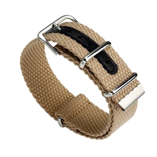 SpaRcz Uhrenarmband Nylon Drei-Ring-Silberschnalle Stahl Herren 20-22mm, Farbe 4, 20mm von SpaRcz