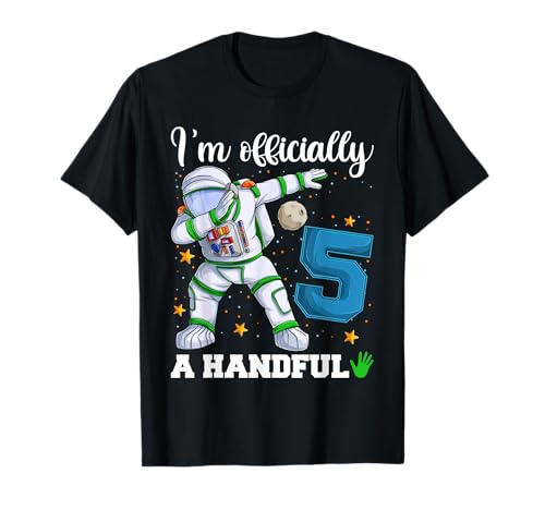 Astronaut I'm Officially A Handful Five 5. Birthday Boy T-Shirt Astronaut I'm Officially A Handful Five 5. Birthday Boy T-Shirt von Space Astronaut Birthday Gifts For Kids