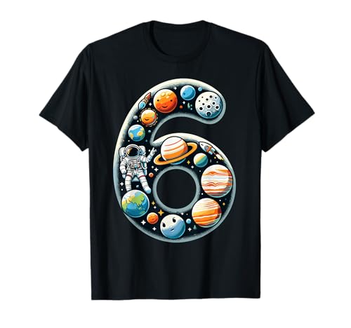 6 Jahre alter Weltraum Astronaut 6. Geburtstag Junge Mädchen Kinder T-Shirt 6 Jahre alter Weltraum Astronaut 6. Geburtstag Junge Mädchen Kinder T-Shirt von Space Astronaut Birthday Kids
